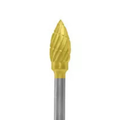 Buffalo Dental, Small Flame (51A) TNT-Coated Dual Cut Regular HP Carbide Bur, 51A-GOLD