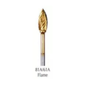 Buffalo Dental, Flame (81A/61A) TNT-Coated Dual Cut Coarse HP Carbide Bur, C-81A-GOLD