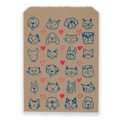Kids Paper Bags Dogs Cats Brown 100/Box