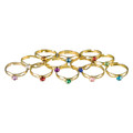 Kids Jewelry Boxed Birthstone Rings Assorted 36/Box