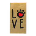 Kids Paper Bags Paw Print Love Brown Lunch 100/Box