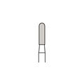 Robot Carbide Cutter Burs, HP, Crosscut, 14/12 Blade, # 129E, 2.3 mm Diameter, 8.0 mm Length, 1/Pkg