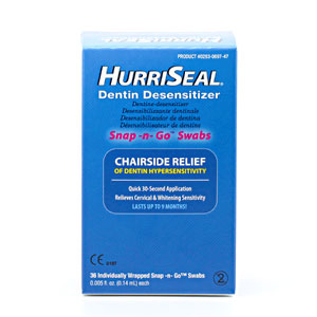HurriSeal Dentin Desensitizer SnapnGo Swab 36/box. Onestep chairside