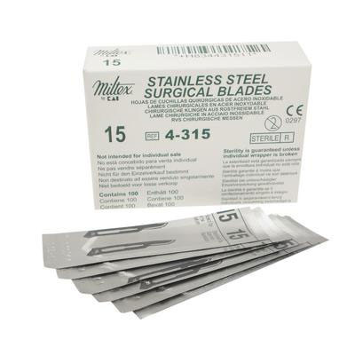 Sterile Surgical Scalpel Blades & Handle - 10 Pack, Blade Size #10, Handle Size #3, Stainless Steel, Individually Packaged For Safety