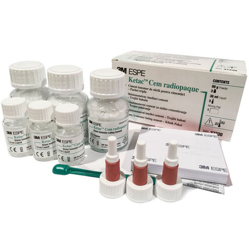 Ketac-Cem Glass Ionomer Luting Cement, EXPORT PACKAGE Triple Package: 3 - 12 mL