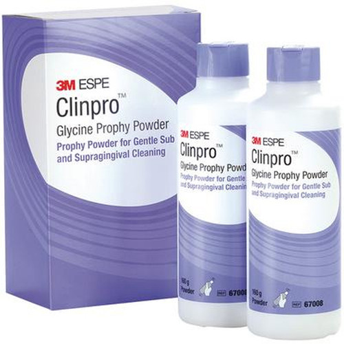 Clinpro Glycine Prophy Powder 2 x 6.5oz Bottles. Gentle prophy powder for safe
