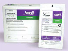 Encore Latex Surgical Gloves: size 7 1/2, Sterile, Powder-Free, Textured, Cream