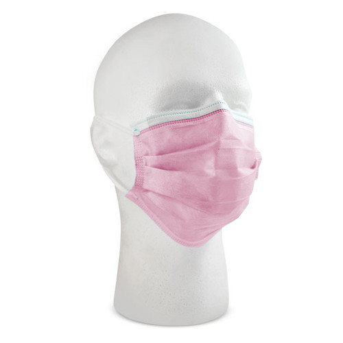 MARK3 SurgiCare Earloop Face Masks, ASTM Level 3, Pink, 50/Box.