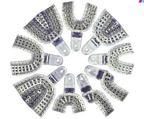 President Clear #3 Medium Upper Full Arch Plastic Impression Tray, 12/Pk