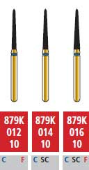 Alpen FG #879K.018 SuperCoarse Grit, Curettage/Pointed Taper Diamond Bur