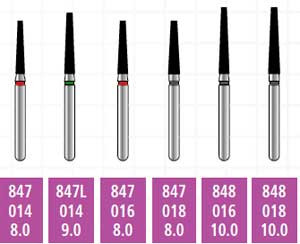 Alpen x1 FG #847.014 Fine Grit, Flat End Taper, Single Use Diamond Bur. Package