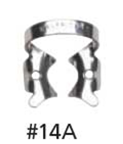 Hygenic #14A Winged Rubber Dam Clamp Downward Sloped Jaws for Large, Partially