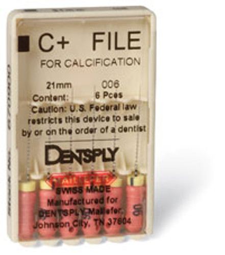 Maillefer #06, 21 mm Stainless Steel C+ File, Package of 6 Files