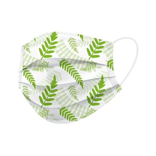 BeeSure Earloop Face Mask, FERN Printed Floral Design, 50/Box