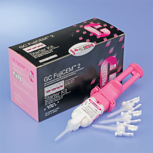 GC FujiCEM 2 Starter Kit: 1 - 7.2 ml (13.3g) Cartridge, 20 Mixing Tips and 1