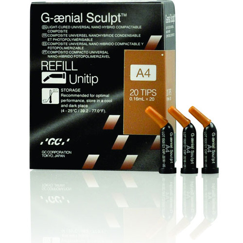 G-aenial Sculpt A4 Unitip Refill, 20 - 0.16 mL Tips. Light-Cured, Universal