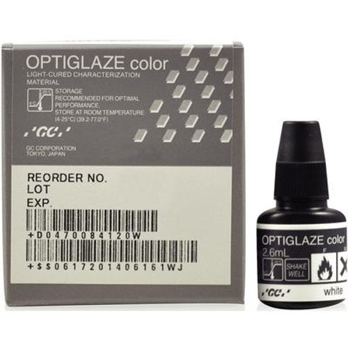 Optiglaze Color White, 2.6ml Bottle. Light-cured Characterization Coating