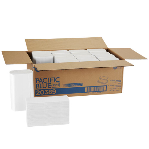 Pacific Blue Select Multifold Paper Towels 9.25' x 9.50' White. Case of 4000