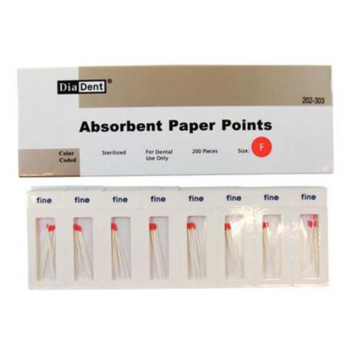 House Brand Coarse Absorbent Paper Points, White. Cell Package of 200 points