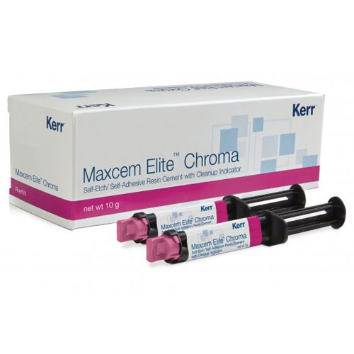 Maxcem Elite Chroma Resin Cement, Dual Cure - Clear Refill: 2 x 5 g Dual Barrel Maxcem Elite Chroma Resin Cement, Dual Cure - Clear Refill: 2 x 5 g Dual Barrel