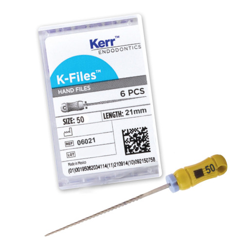 Kerr Endodontics K-Files 21mm #50 6/Box.