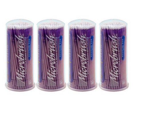 Microbrush Tube Series, Regular, Purple micro-applicators. 400 applicators, 4