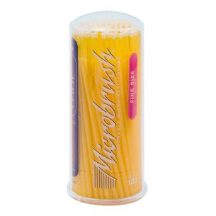 Microbrush Tube Series, Fine, Yellow micro-applicators. Tube of 100 applicators