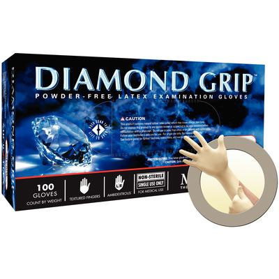 Diamond Grip Latex Gloves: SMALL Powder-Free, Textured, Non-Sterile 100/Bx