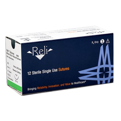 Reli 5/0, 18' Polypropylene Sutures with C-3 precision point 13mm needle