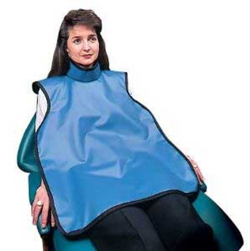 Palmero Adult ProtectAll x-ray apron with collar, Light Blue Vinyl with blue Palmero Adult ProtectAll x-ray apron with collar, Light Blue Vinyl with blue
