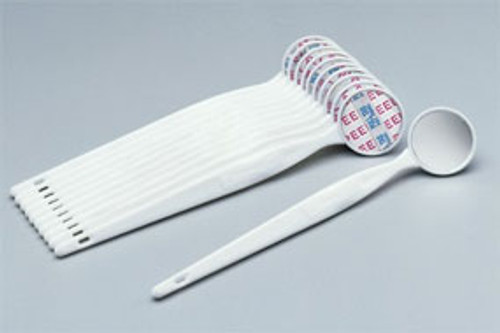 Palmero White One-Piece Disposable Plastic Mouth Mirror. Clear, distortion-free