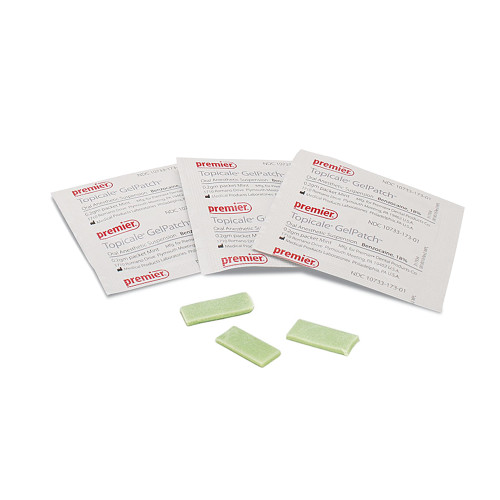 Topicale Gel Patch - Mint, Topical Anesthetic (Benzocaine 18%), Box of 25
