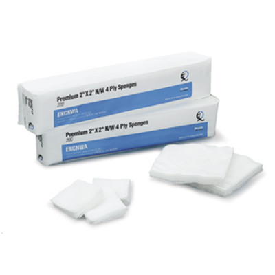 Quala 2' x 2' 4-ply Non-Woven Non-Sterile Sponges 5000/Cs. Rayon/Polyester