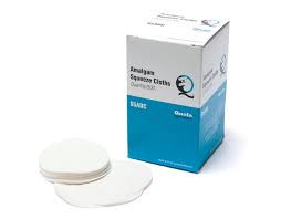 Quala 3' Round Amalgam Squeeze Cloth, Box of 500 squeeze cloths