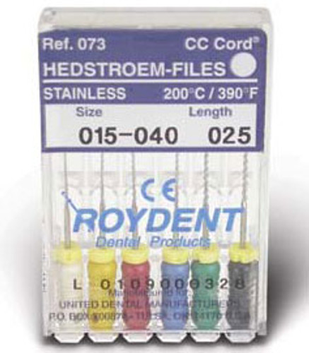 Zipperer #10, 21mm Hedstrom Files 6/Box. Stainless Steel