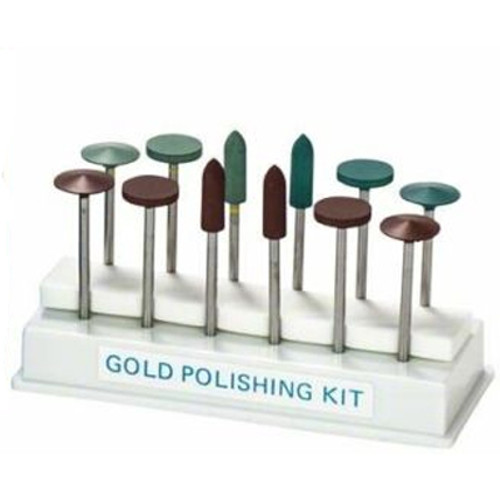 Shofu Dental Gold Polishing Kit â€“ HP shank. 12 Stones/Pk: 6 Brownie