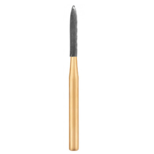 SS White FG #H48L.010 Long Flame Shaped 12 Blade Trimming and Finishing Carbide Bur, 5/Pack