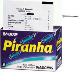 Piranha Diamonds FG #858.014 Medium Grit, Needle Shaped, Single Use Diamond