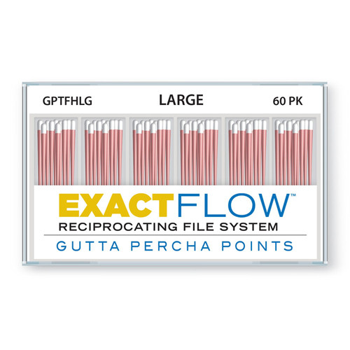 ExactFlow Gutta Percha Points Large, Color Coded, 60 Per Box. Hand jig rolled