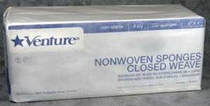 Venture 4' x 4' 4-ply (closed weave) Non-Sterile, Non-Woven Sponges, Case