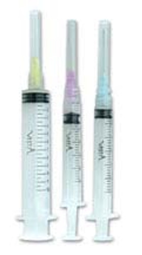 Appli-Vac Pre-Tipped Luer Lock 3cc Syringes with 23 gauge Irrigating Tips, box