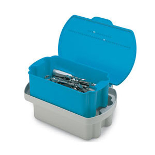 Steri-Soaker Blue 13-7/8' x 9-5/8' x 5-1/8' Plastic Germicide Instrument Tub