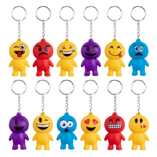 Kids Toys 2 1/2" Emoticon Keychain Assortment 12/Box