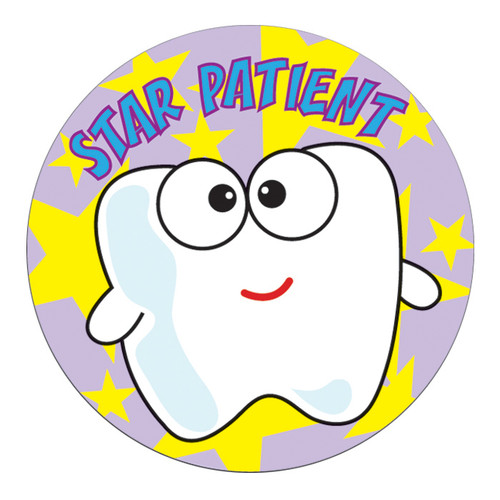 Kids Stickers Star Patient Tooth 100/Box