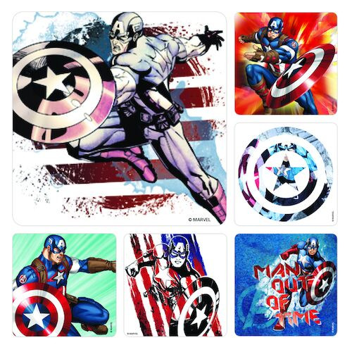 Assorted Stickers Captain America Stickers, 100/Roll, PS616