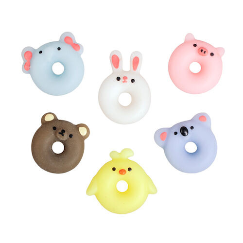 Dental Micro Squish Assortment Squishy Ring Animal Assortment, S25219, 48/Pkg