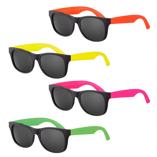Sherman Kids Sunglasses Kids Classic Sunglasses w/ Neon Arms, 5" x 5", S70380, 12/Pkg