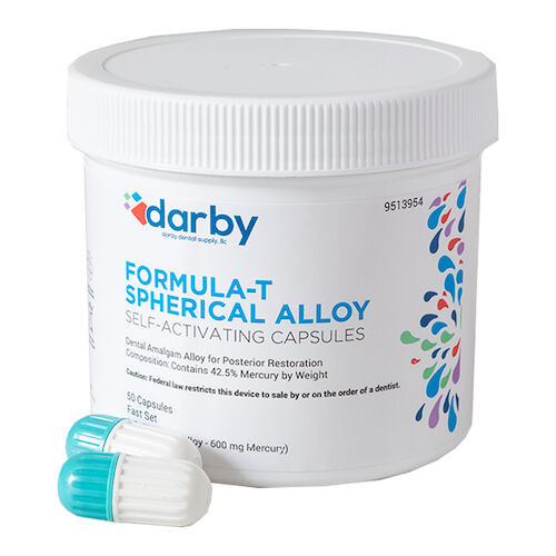Formula-T Spherical Alloy Fast Set, Three Spill, Aqua/White, 50/Pkg.
