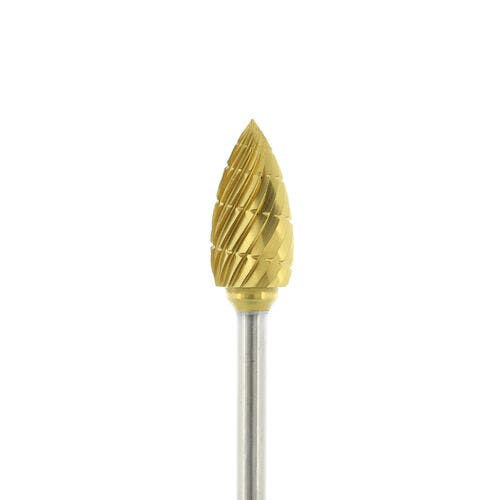 Gold Carbide Burs, Laboratory, 81A, Flame, Each, Reg Cut, HP