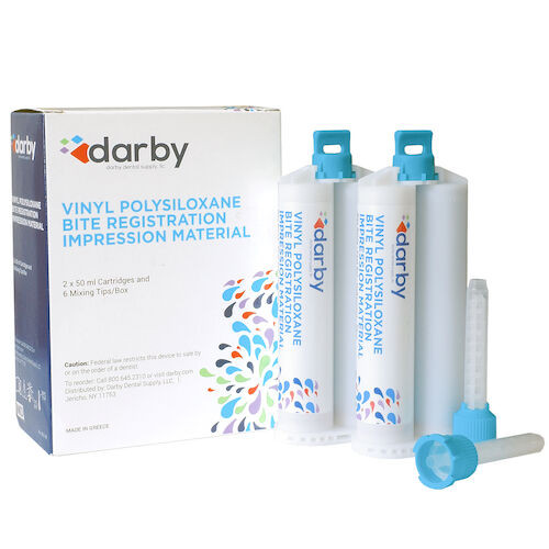 Vinyl Polysiloxane Bite Registration Impression Material  , Super Fast Set, Light Blue, 50 mL, 2/Box, Raspberry